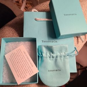 Authentic Tiffany & Co gift packaging box bag and suede pouch